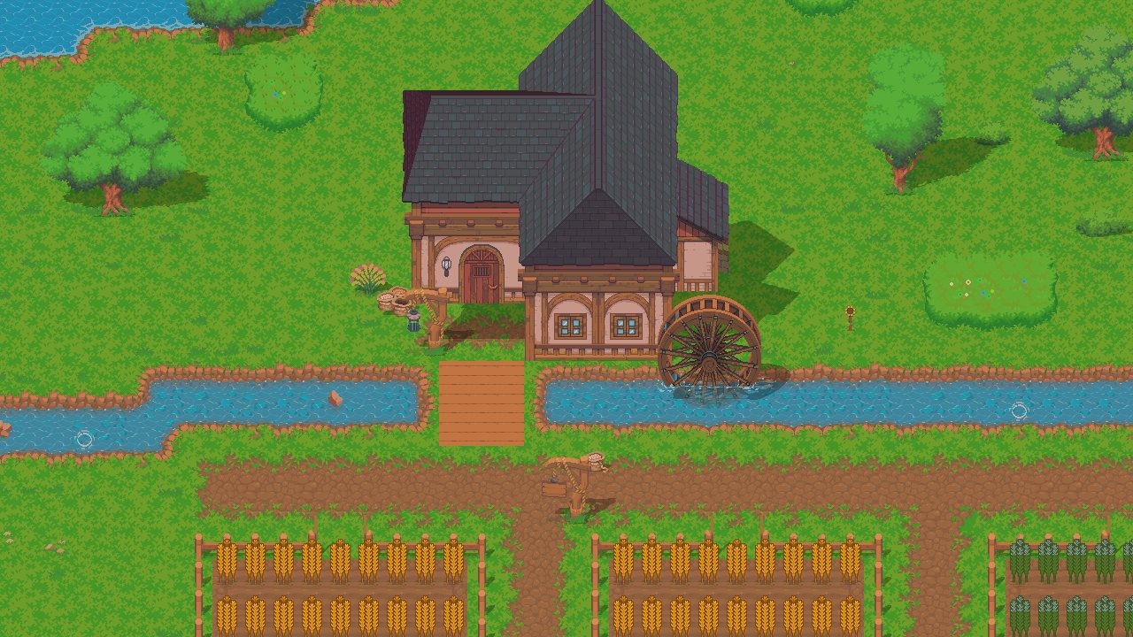 The watermill at Northfields above the wheat fields
